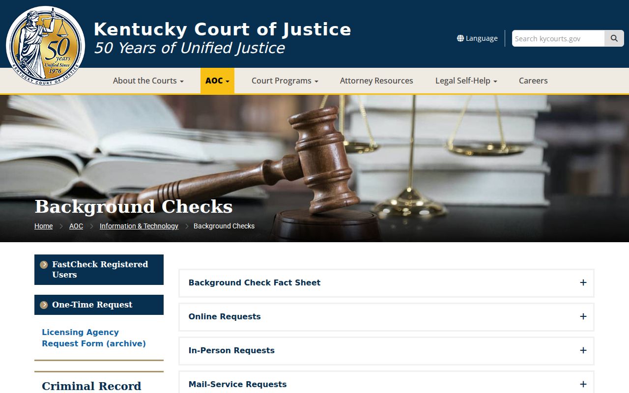 Laurel County criminal case records information on the AOC report page