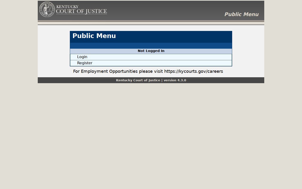 Laurel County criminal court case search through the AOC request menu
