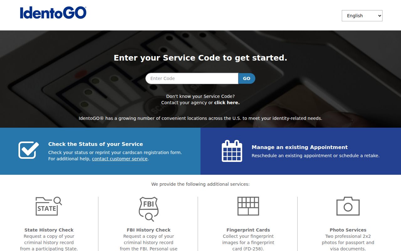 IdentoGO fingerprint enrollment for Laurel County background records